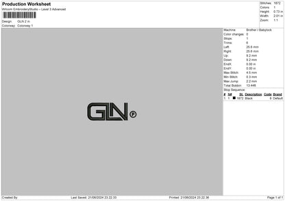 Glntext Embroidery File 6 sizes