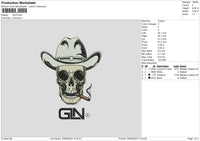 Skull 0620 Embroidery File 6 sizes