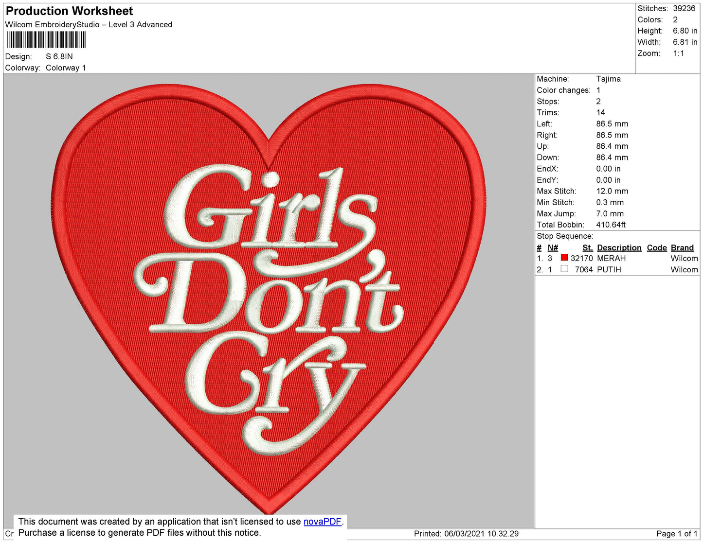 G Dont Cry Text Embroidery File 4 size