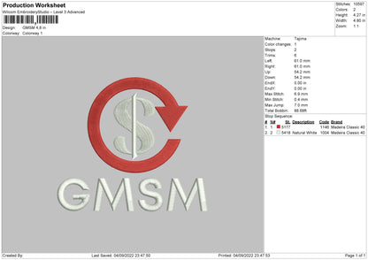 GMSM Embroidery File 5 sizes