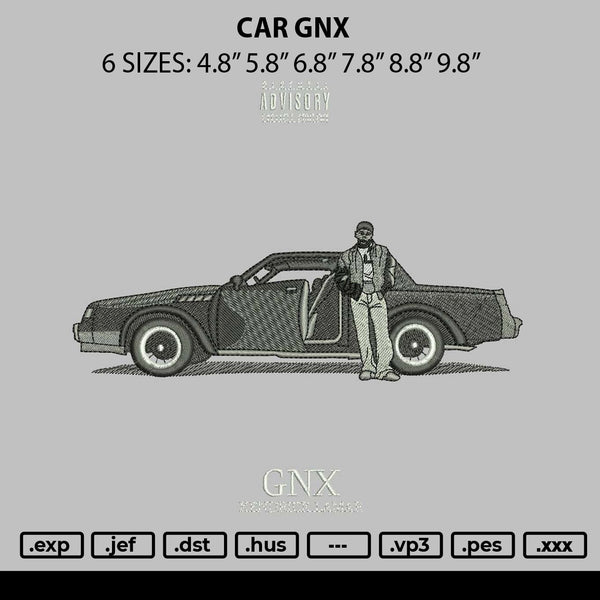 Car Gnx Embroidery File 6 sizes