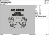 Breakstext Embroidery File 6 sizes