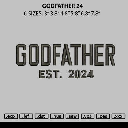 Godfather 24 Embroider File 6 sizes