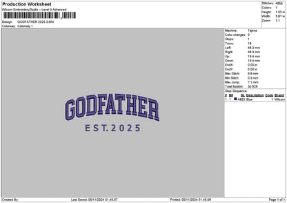 Fathertext 25 Embroidery File 6 sizes