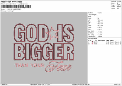 God Text 0508 Embroidery Machine Design File 6 sizes