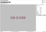 God Text 01 Embroidery File 6 sizes