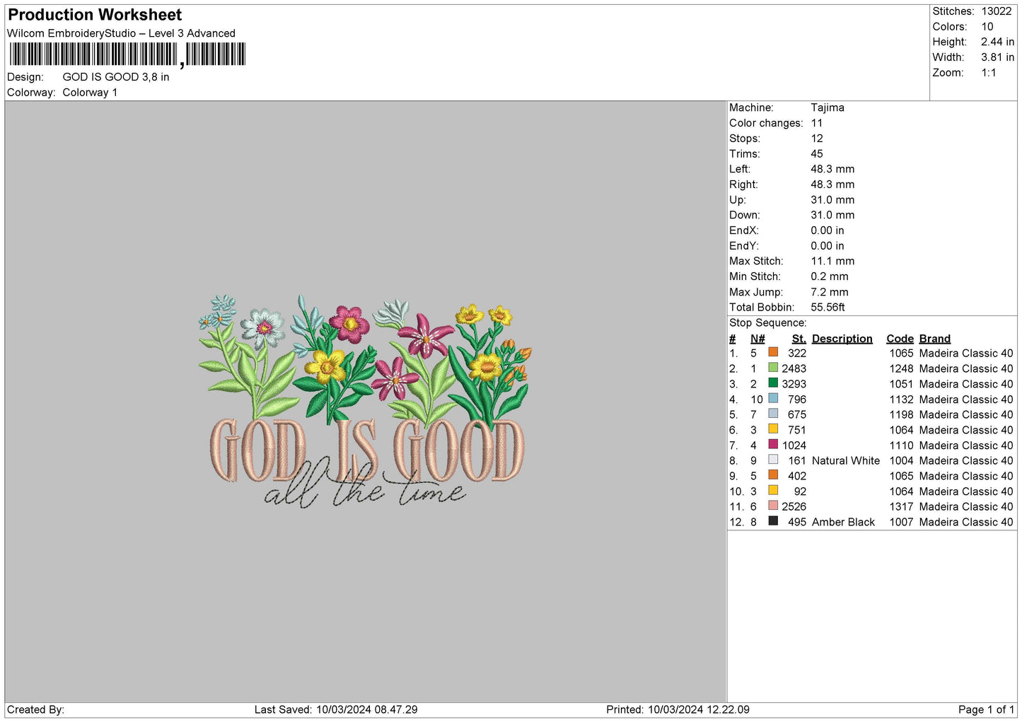 Good Text Embroidery File 6 sizes