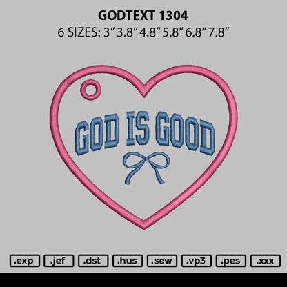 Godtext 1403 Embroidery File 6 sizes