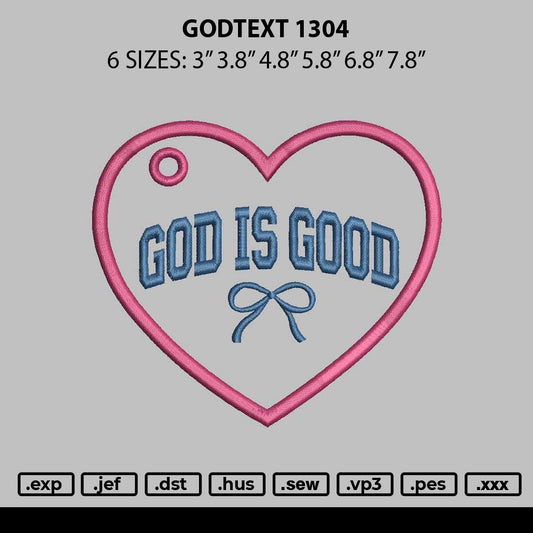 Godtext 1403 Embroidery File 6 sizes