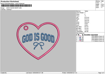Godtext 1403 Embroidery File 6 sizes