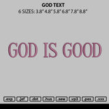 God Text 01 Embroidery File 6 sizes