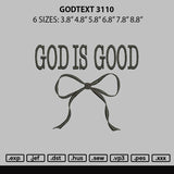 Godtext 3110 Embroidery File 6 sizes