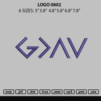 Logo 0802 Embroidery File  sizes