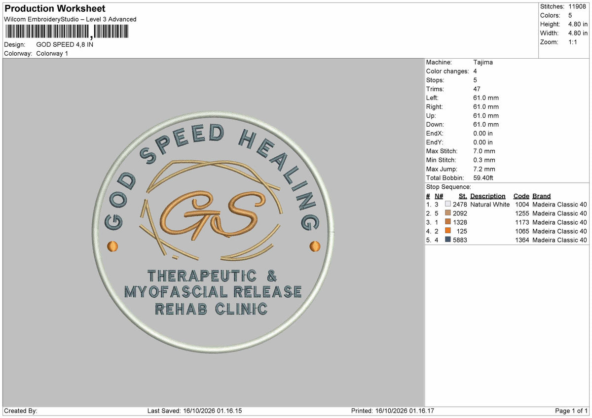 Speed Circle Embroidery Machine Design File 6 sizes