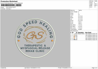 Speed Circle Embroidery Machine Design File 6 sizes
