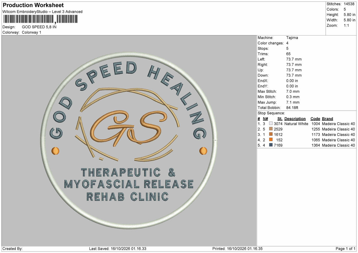 Speed Circle Embroidery Machine Design File 6 sizes