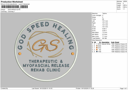Speed Circle Embroidery Machine Design File 6 sizes
