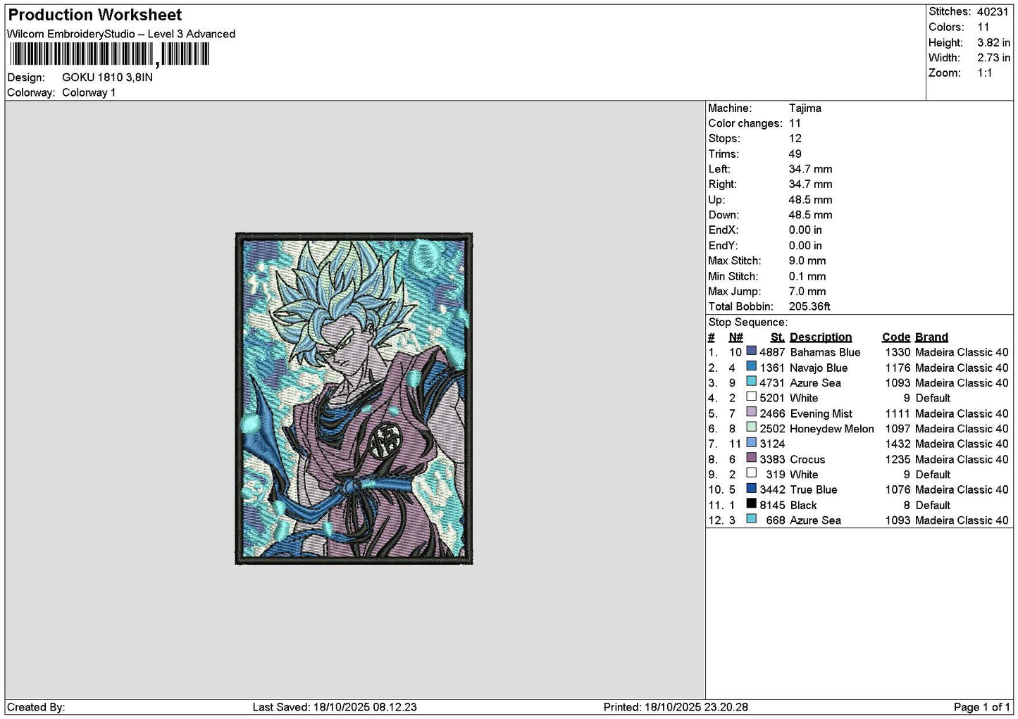 Goku1810 Rectangle Embroidery File 6 sizes