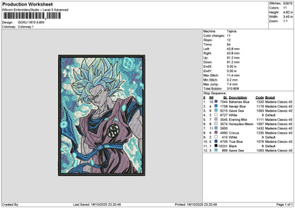 Goku1810 Rectangle Embroidery File 6 sizes