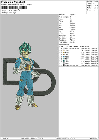 Goku DO Embroider File 4 size
