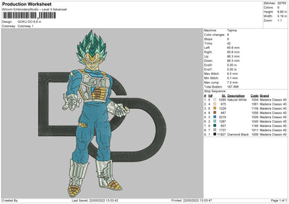 Goku DO Embroider File 4 size