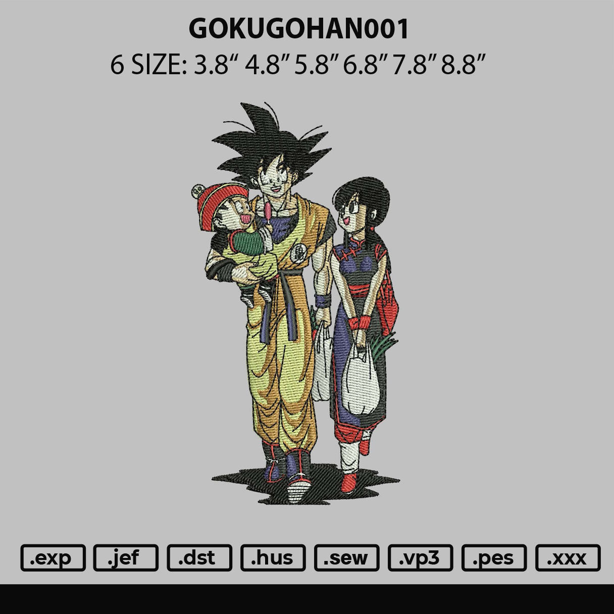 Gokugohan001 Embroidery File 6 sizes