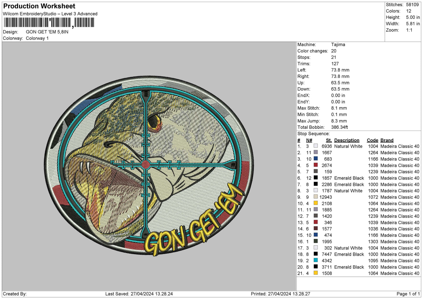 Fishcircle Embroidery File 6 sizes