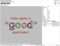 Dear Santa Embroidery File 4 size