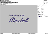 Baseballtext 1204a Embroidery File 6 sizes