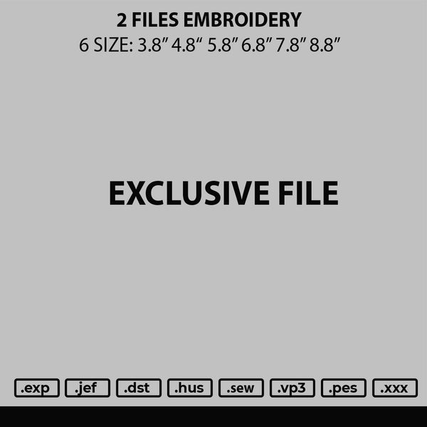 2 Embroidery Files 6 sizes