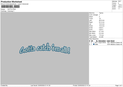 Gottatext Embroidery File 6 sizes