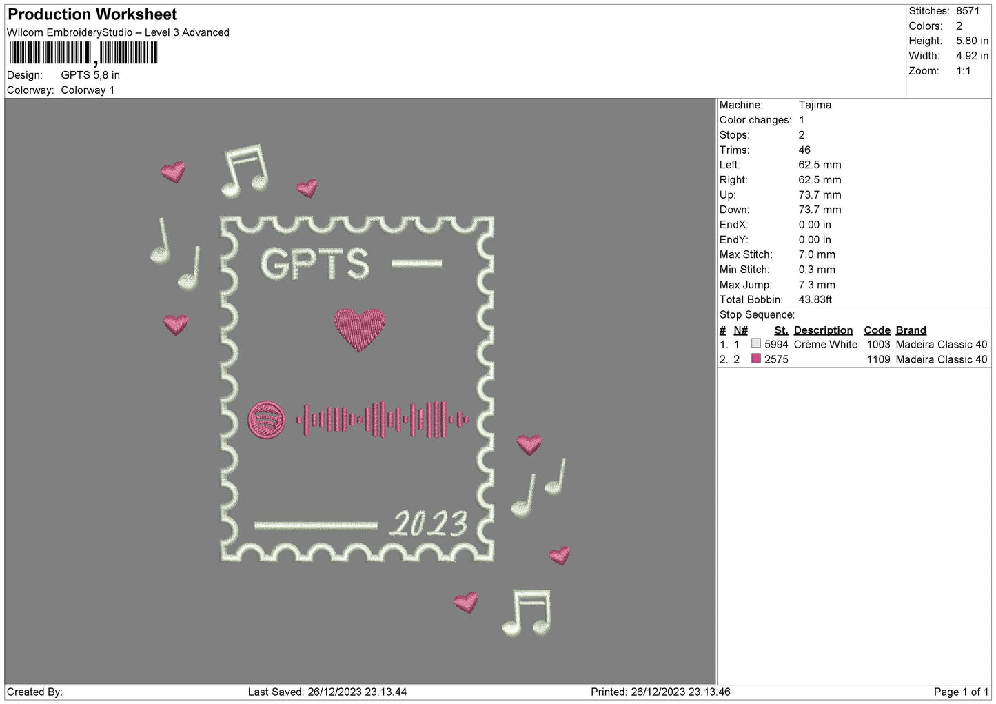 Gpts Embroidery File 6 sizes
