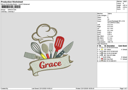Gracetext 2212 Embroidery File 6 sizes