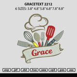 Gracetext 2212 Embroidery File 6 sizes