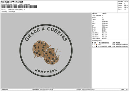 Grade A Cookie Embroidery File 4 size