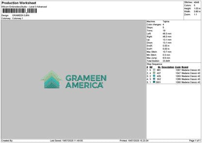 Grameentext Embroidery File 6 sizes