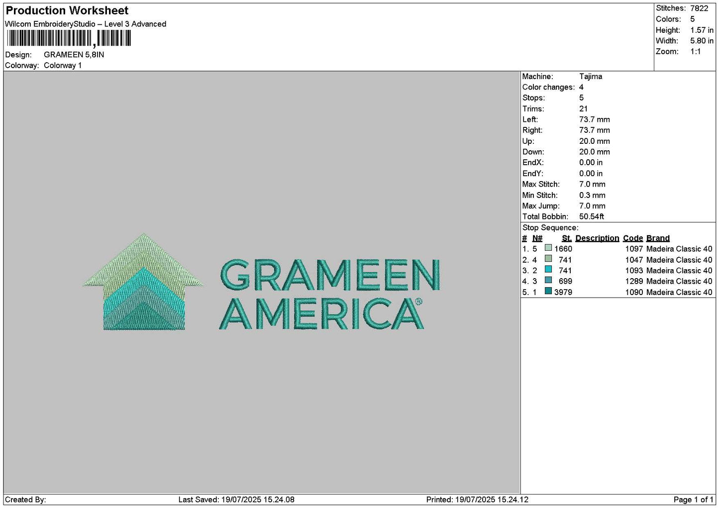 Grameentext Embroidery File 6 sizes