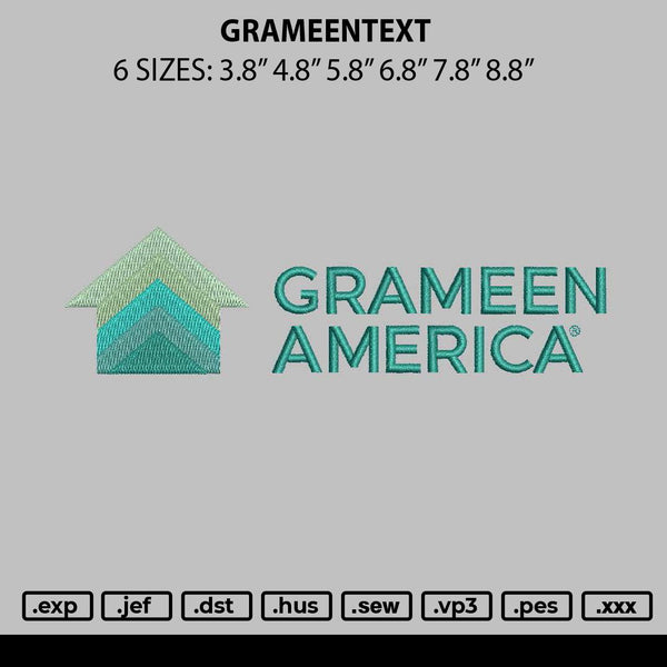 Grameentext Embroidery File 6 sizes