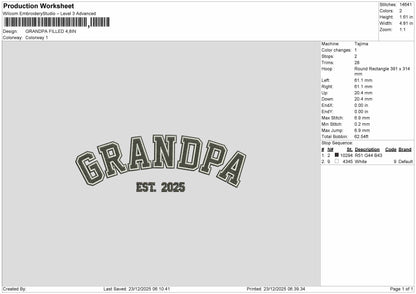 MAMA DADA GRANDMA GRANDPA Embroidery File BUNDLE