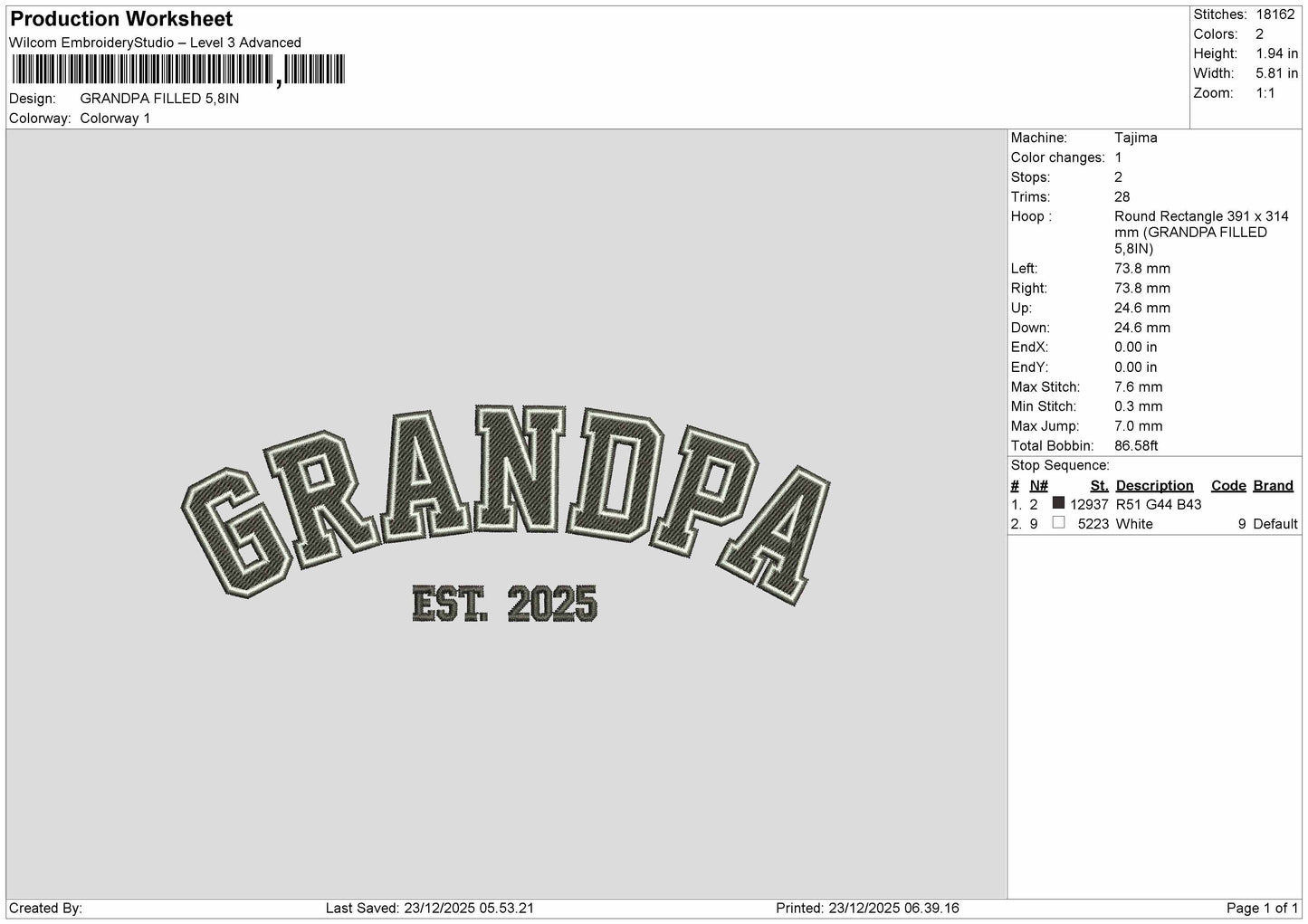 MAMA DADA GRANDMA GRANDPA Embroidery File BUNDLE