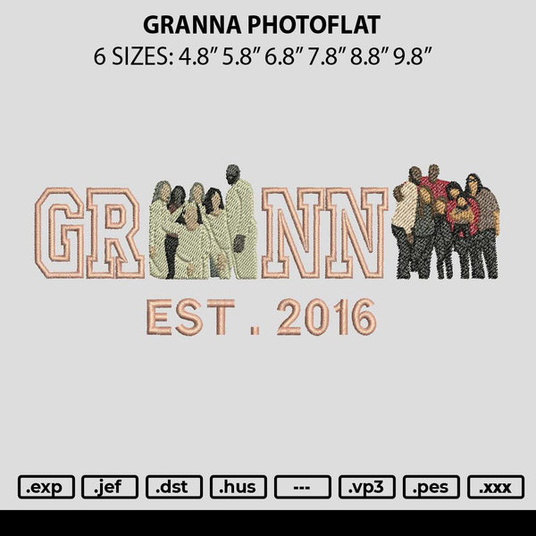 Granna Photoflat Embroidery File 6 sizes