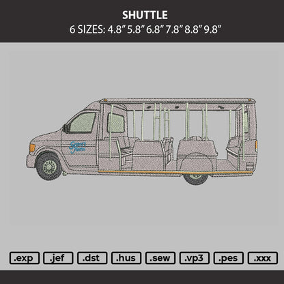 Shuttle Embroidery Machine Design File 6 sizes