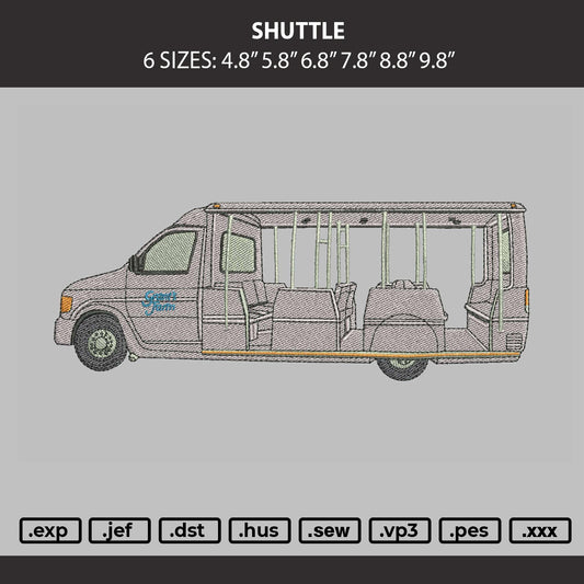 Shuttle Embroidery Machine Design File 6 sizes