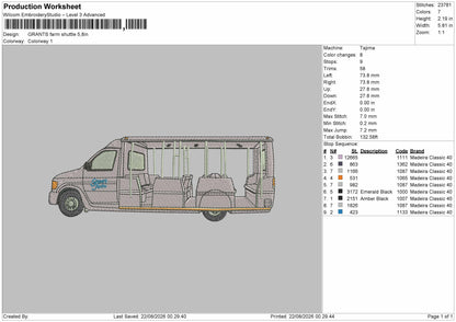 Shuttle Embroidery Machine Design File 6 sizes