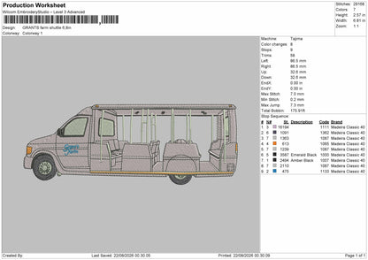 Shuttle Embroidery Machine Design File 6 sizes