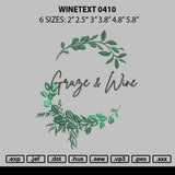 Winetext 0410 Embroidery File 6 sizes