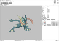 Greninja Embroidery File 6 sizes