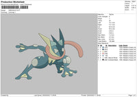 Greninja Embroidery File 6 sizes