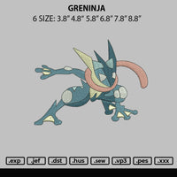 Greninja Embroidery File 6 sizes