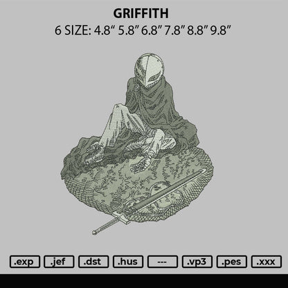 Griffith Embroidery File 6 sizes